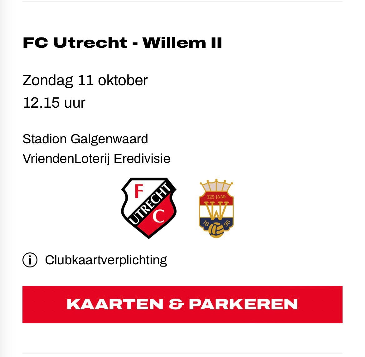 Fc Utrecht - Willem ll, Twee personen