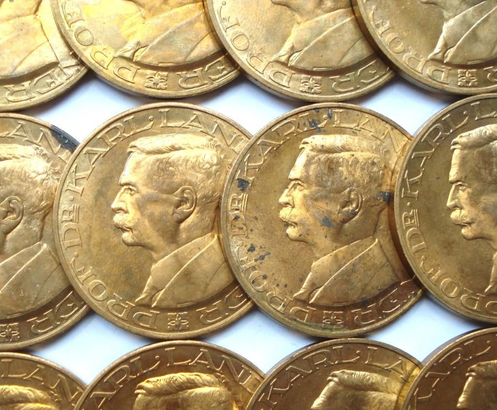 Nederland lot met 20 penningen bloeddonaties z.j. (UNC!), Ophalen of Verzenden, Brons, Nederland