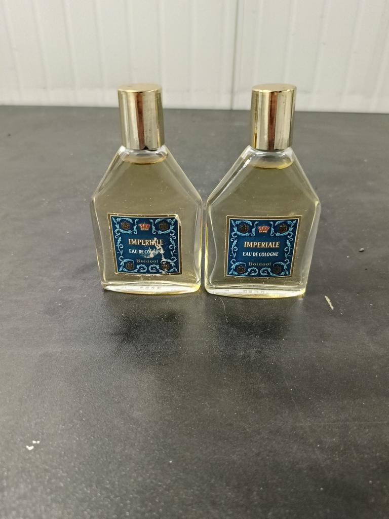 Set van 2 Vintage Boldoot Imperiale Eau de Cologne –, Verzamelen, Parfumverzamelingen, Ophalen of Verzenden, Parfumfles, Gevuld
