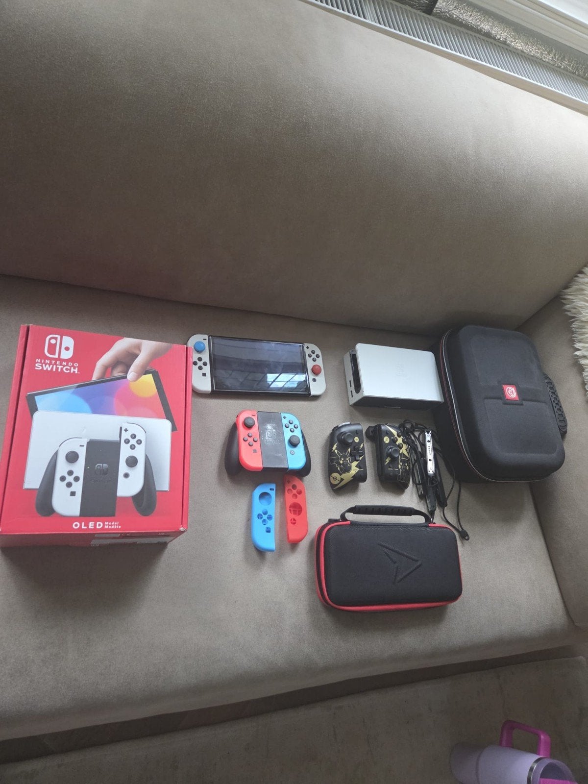 Nintendo switch oled bundel, Met 2 controllers, Zo goed als nieuw, Met harde schijf, Switch OLED