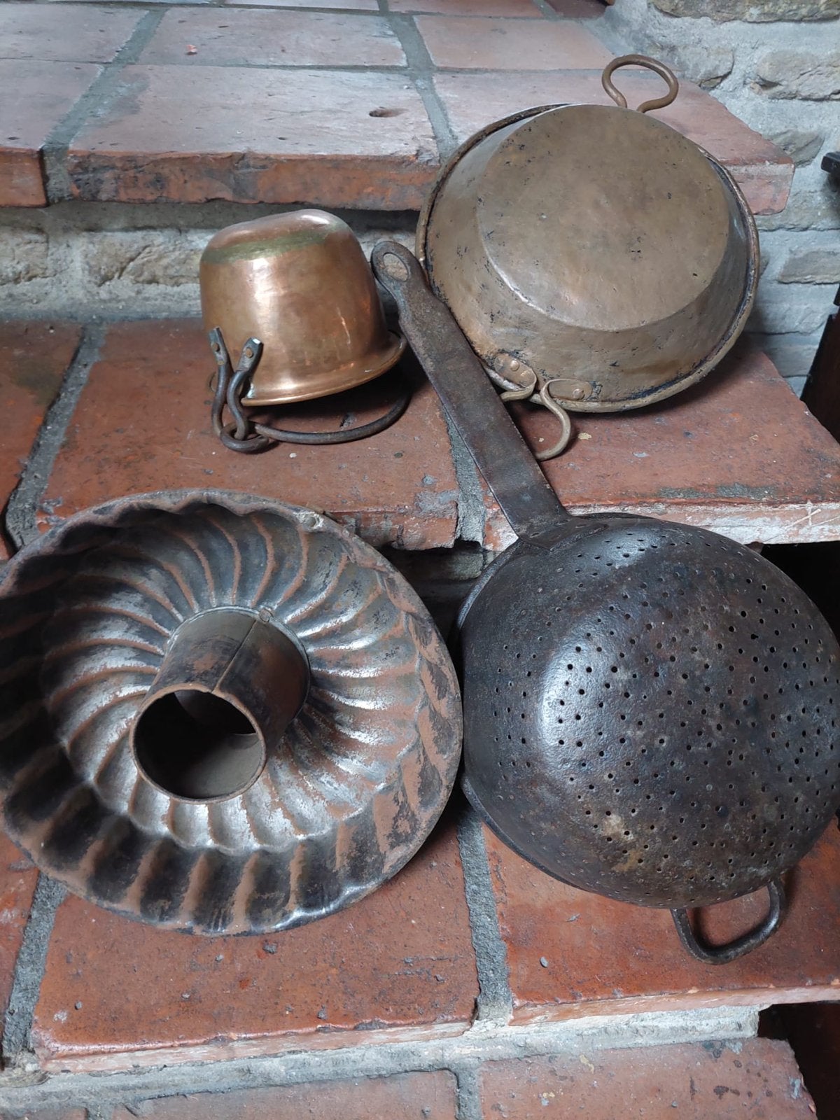 Antieke Keukengerei Set: Koperen Potten en Bakvorm, Antiek en Kunst, Ophalen of Verzenden