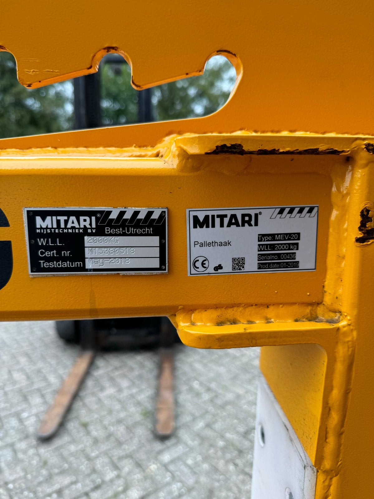Pallethaak Mitari Palletvork Hijs evenaar Bigbag zakken hijs, Ophalen of Verzenden, O, O, O