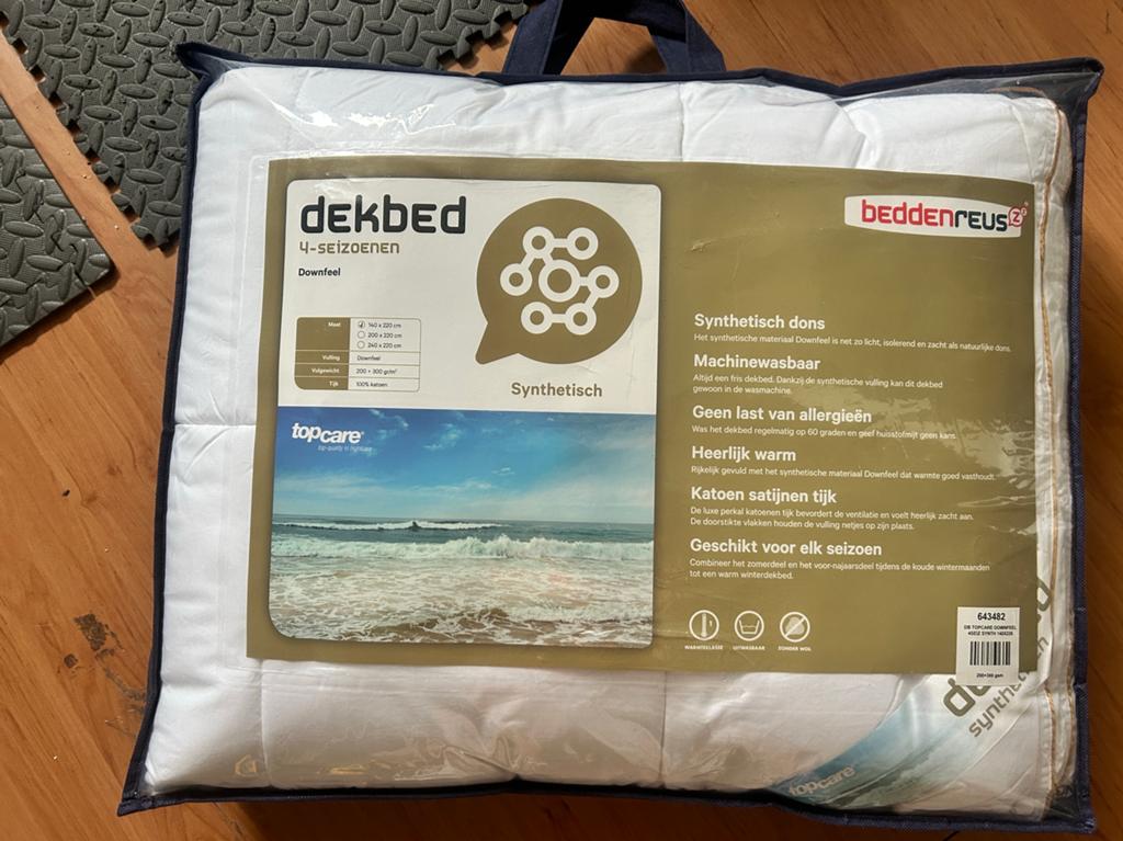 Dekbed 4-seizoenen 140-220 synthetisch, Ophalen, Wit, Deken of Dekbed, Nieuw