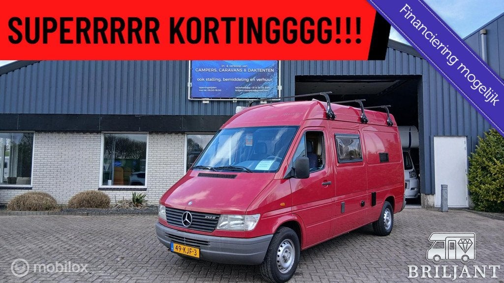 originele bavaria mercedes 212D buscamper 1997, Caravans en Kamperen, Campers, Buscamper of Camperbus, Tot en met 2, Mercedes-Benz