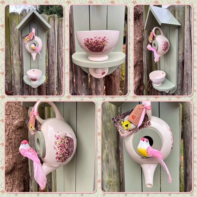 Cadeautip! JTS Platycodon Shell Pink' Theepot Vogelhuisje, Tuin en Terras, Ophalen of Verzenden, Nieuw