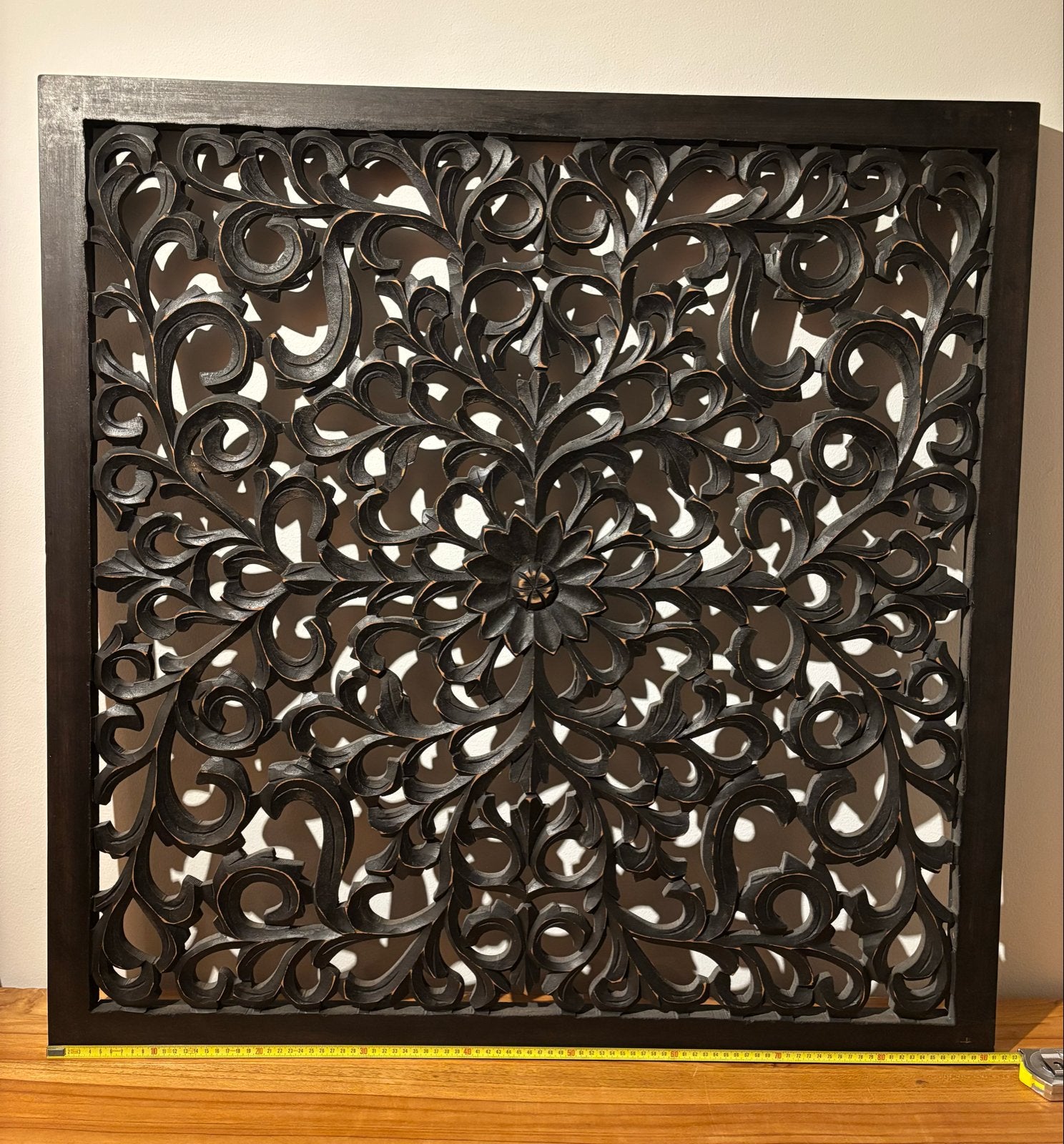 Decoratieve Wandpaneel - Houtsnijwerk, Huis en Inrichting, Ophalen, Gebruikt, Oosters, 91 cm