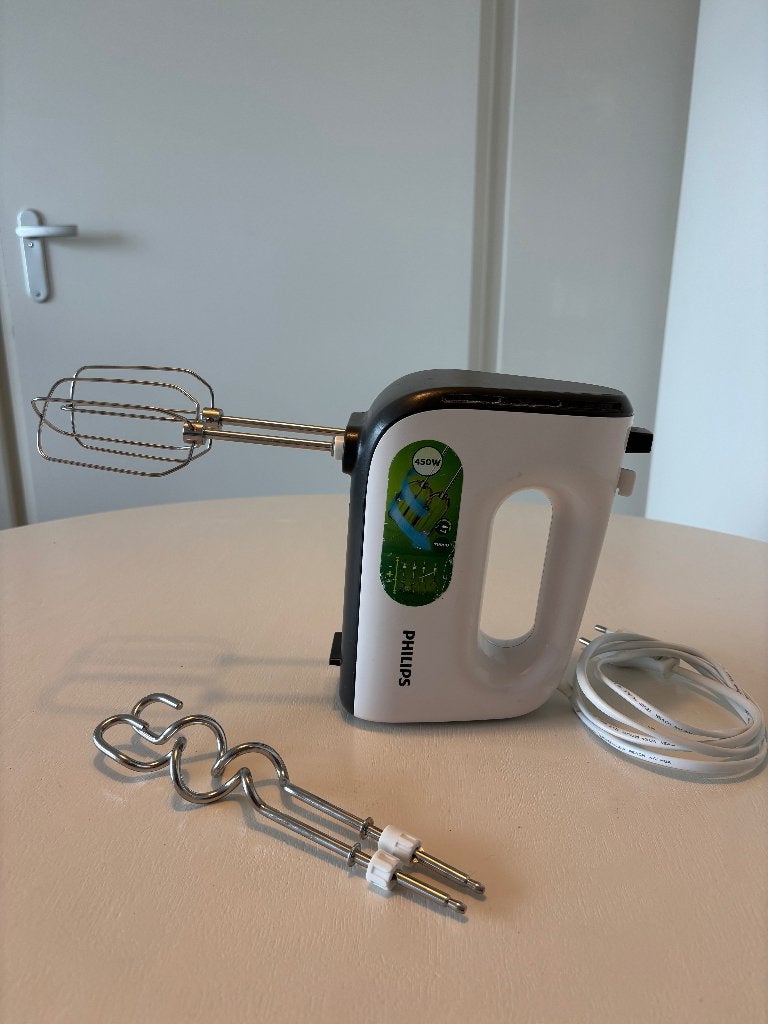 Philips Viva HR3741/00 Handmixer – 450W, Witgoed en Apparatuur, Minder dan 1 liter, Ophalen, 3 snelheden of meer