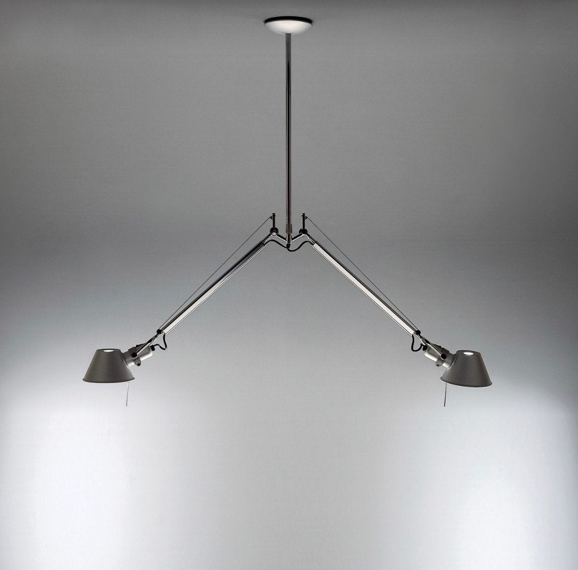 Artemide Tolomeo Mega Due Bracci - Design Hanglamp, Huis en Inrichting, Zo goed als nieuw, Industrieel / Modern, Metaal, E27 (groot)