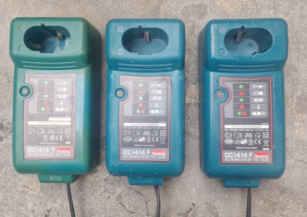 3 x Makita acculader v blok/staafaccu's DC1414 T / DC1414 F, Ophalen of Verzenden, Gebruikt, Overige typen, Makita