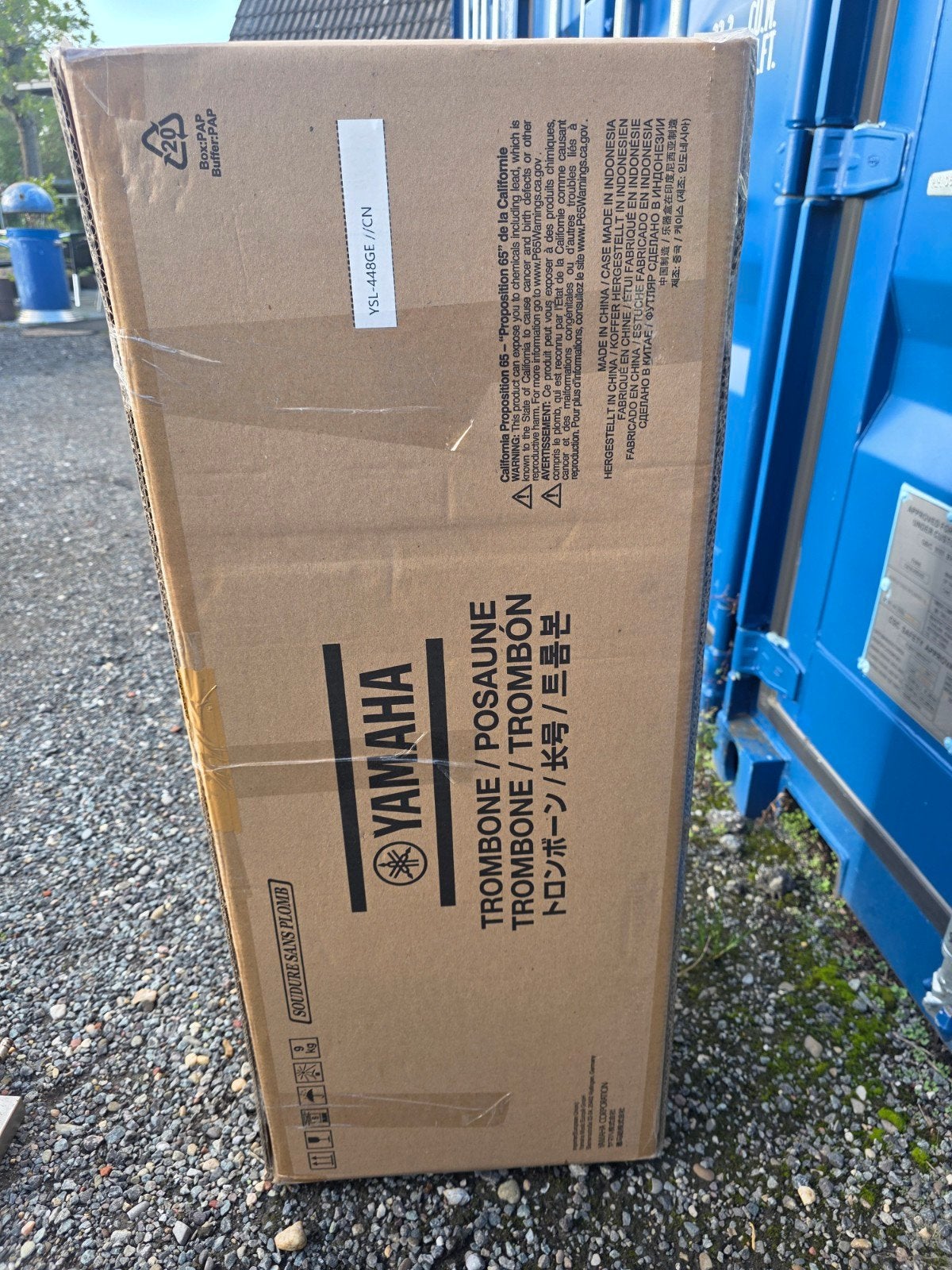 Nieuwe Yamaha Trombone YSL-448GE in doos, Ophalen of Verzenden, Nieuw, Tenor, Met koffer