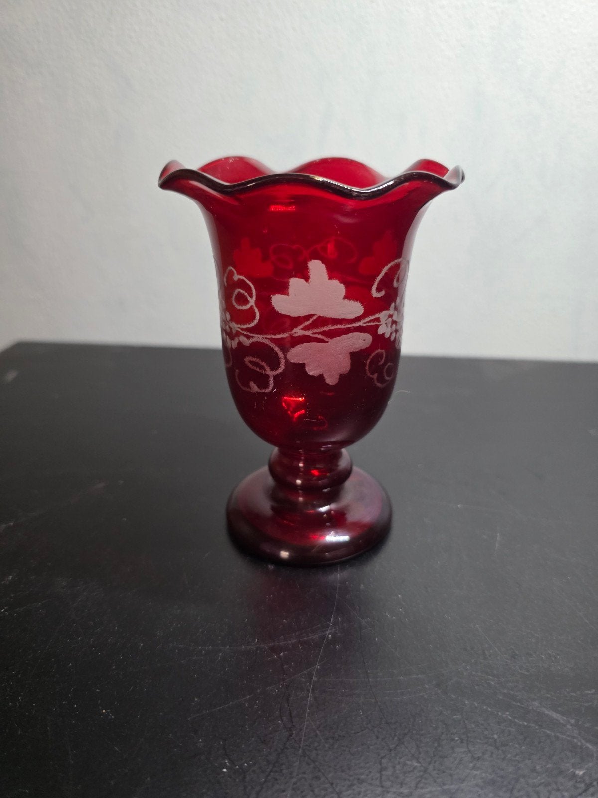 Boheems robijnrood glaswerk: karaf, vaas en glazen, Ophalen of Verzenden