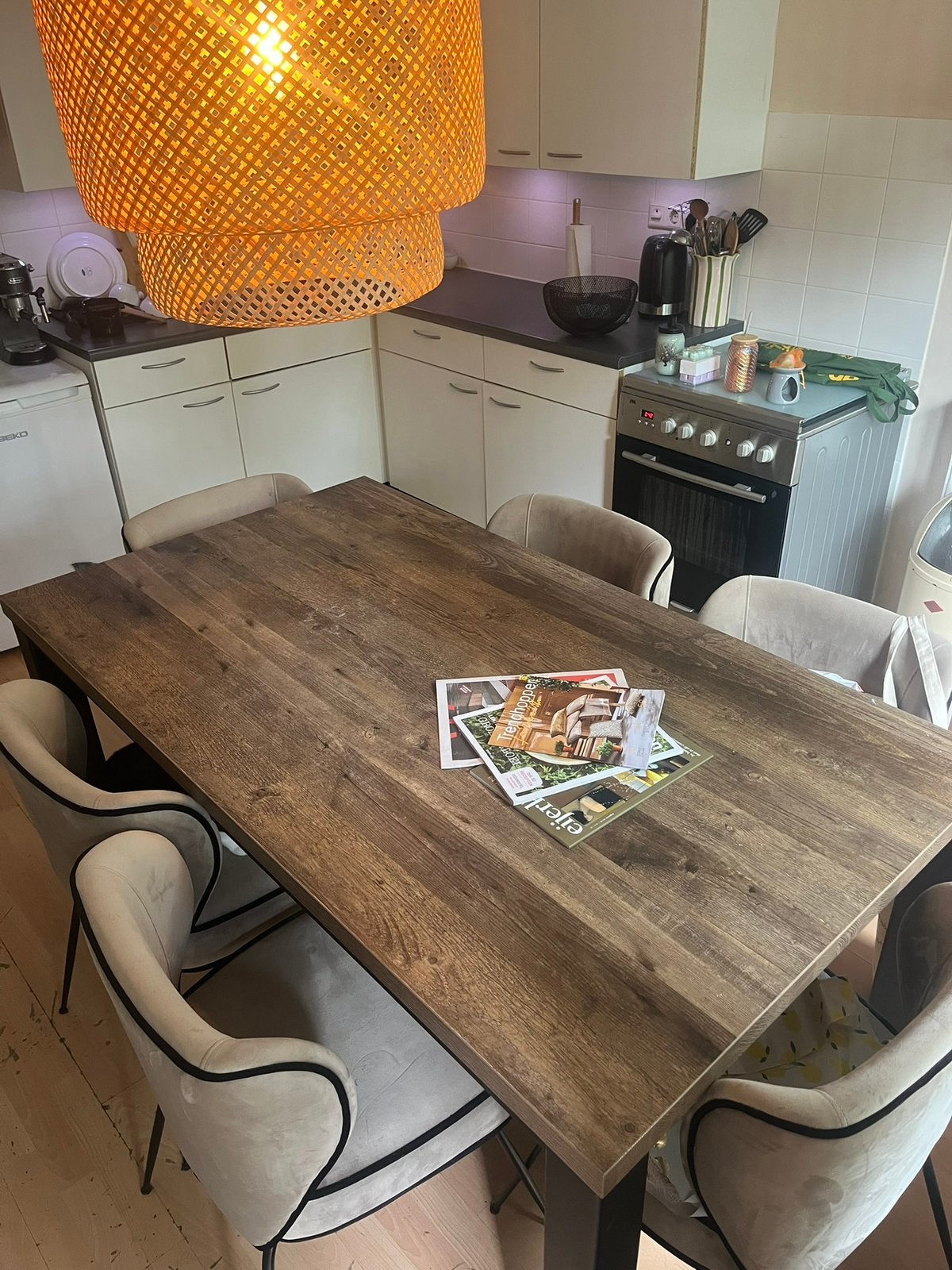 Eettafel industrieel te koop, Huis en Inrichting, Tafels | Eettafels, Ophalen, 50 tot 100 cm, Zo goed als nieuw, 150 tot 200 cm