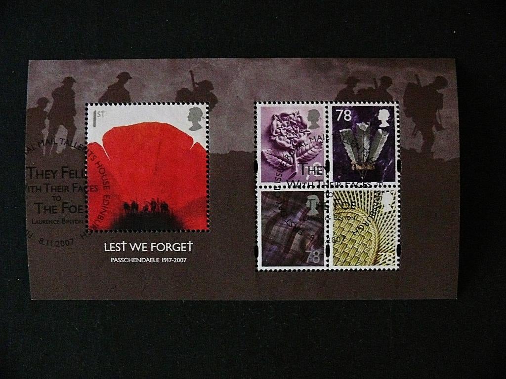 UK / Engeland 2007 WO 1 / Lest we forget Blok, Verzenden, Gestempeld