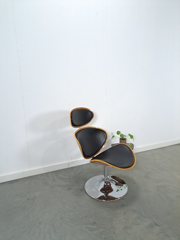 Dan-Form Curve loungestoel, draaifauteuil Denemarken, Gebruikt, Design, scandinavisch, Ophalen of Verzenden, 50 tot 75 cm