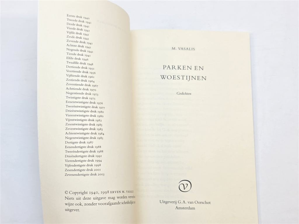 Parken en Woestijnen — Vasalis Gedichtenbundel, Boeken, Ophalen of Verzenden, Gelezen