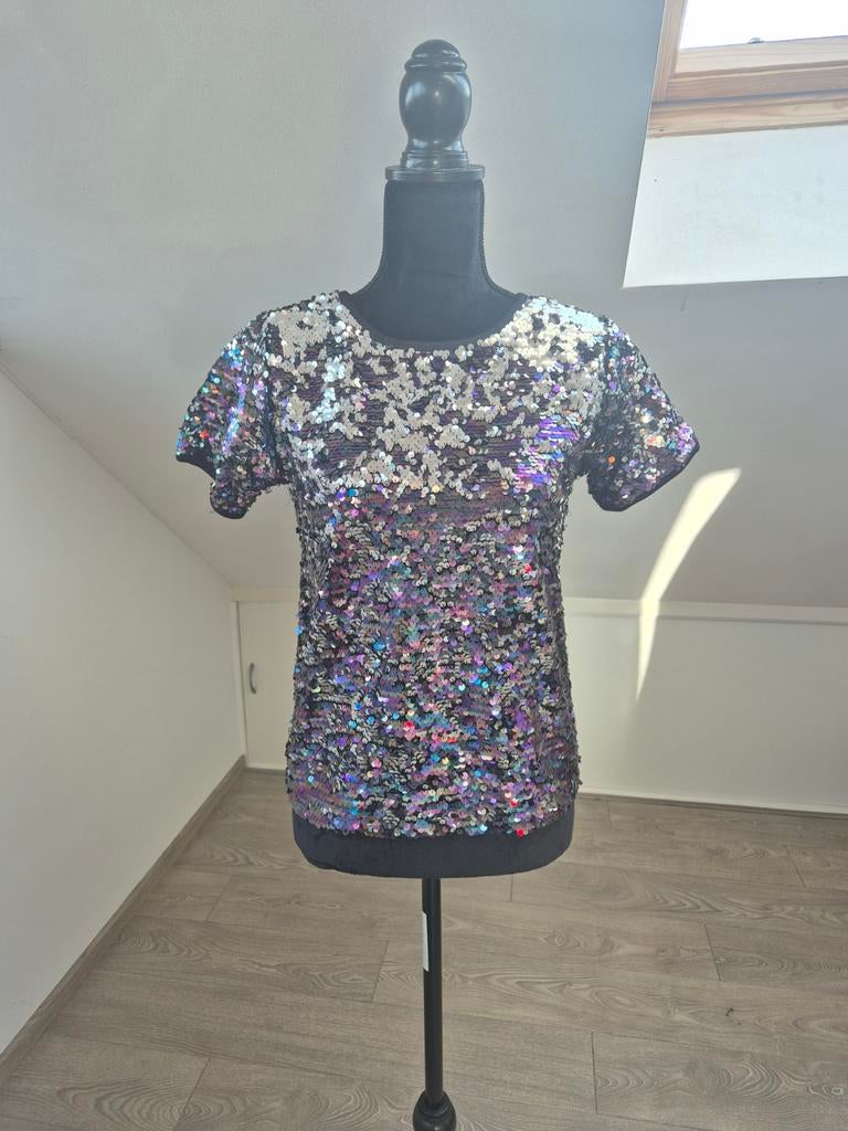 Glitter shirtje. Maat 164, Verzenden, Gebruikt, Meisje, Shirt of Longsleeve