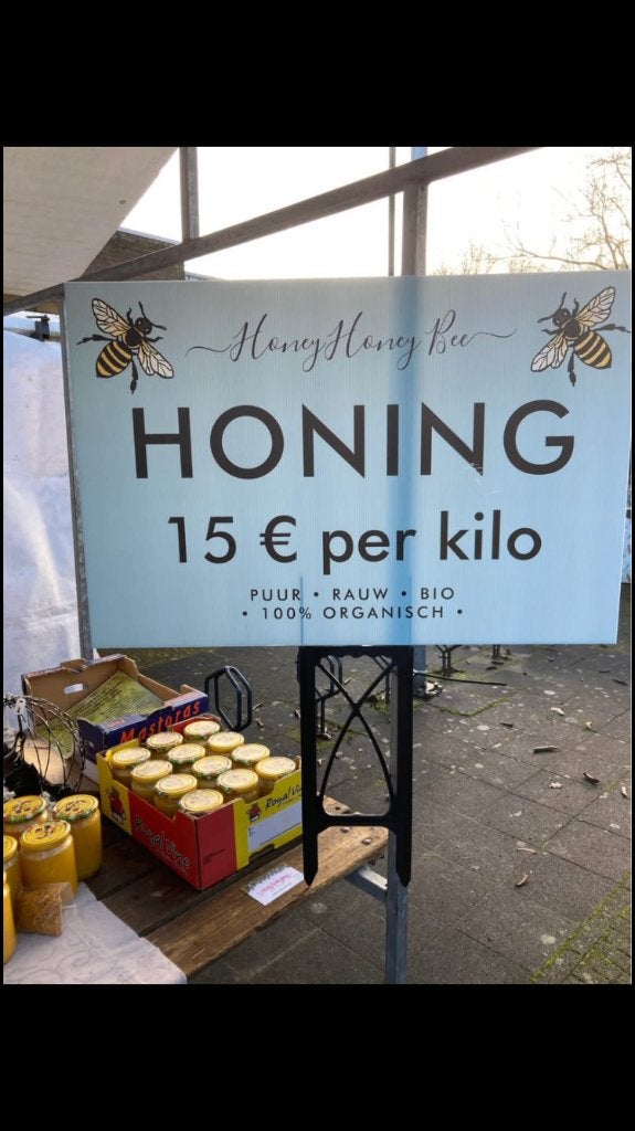 Rauwe biologische honing uit eigen imkerij -15 € per kilo, Ophalen of Verzenden