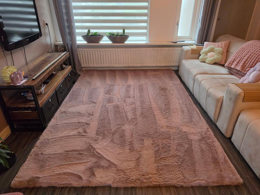 Roze Vloerkleed Grandstone Comfy 200x290 cm, Ophalen, Gebruikt, Overige kleuren, Modern, Comfortabel, Zacht, Fluffy, Comfy