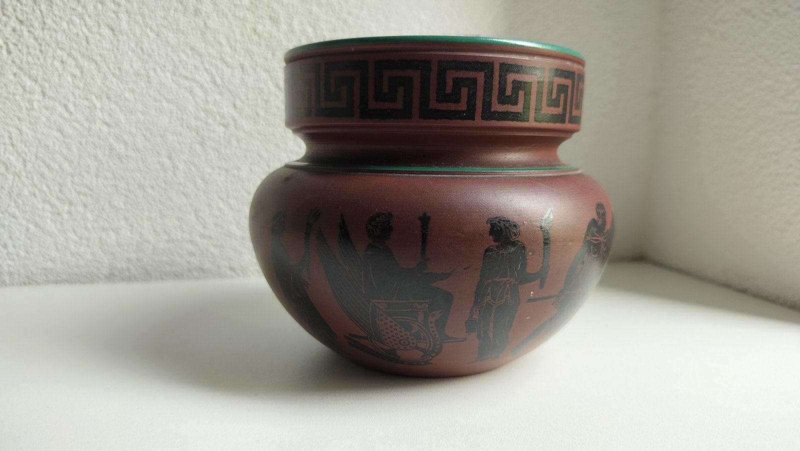 Victoriaanse terracotta tabakspot met Grieks ontwerp, Antiek en Kunst, Antiek | Keramiek en Aardewerk, Verzenden