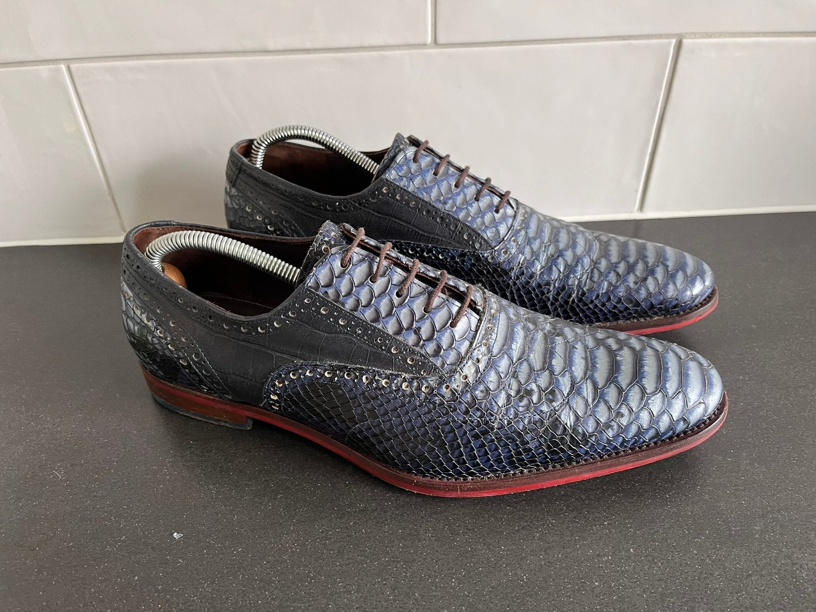 Floris van Bommel herenschoenen maat 8.5 / 42.5, Kleding | Heren, Floris van Bommel, Blauw, Floris van Bommel, Ophalen of Verzenden
