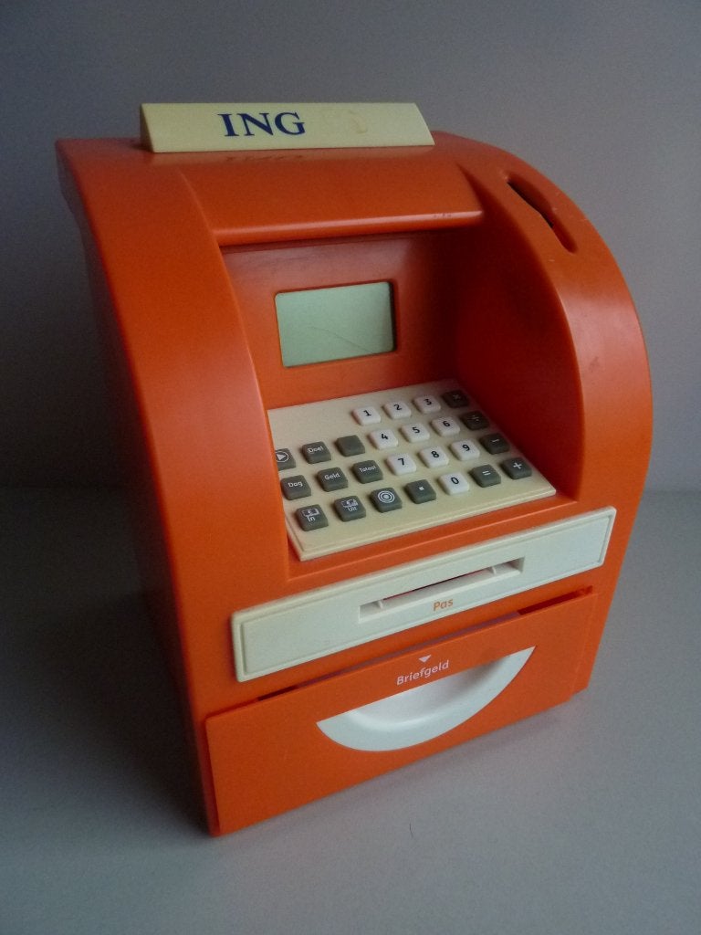 ING geldautomaat pinniemaat, Verzamelen, Spaarpotten, Ophalen of Verzenden, Kunststof, Dier