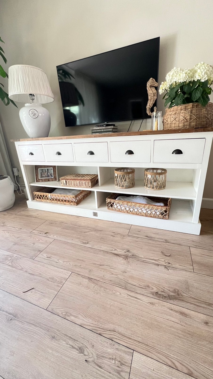 Mooi dressoir van riviera maison, Ophalen, Gebruikt, 25 tot 50 cm, 150 tot 200 cm