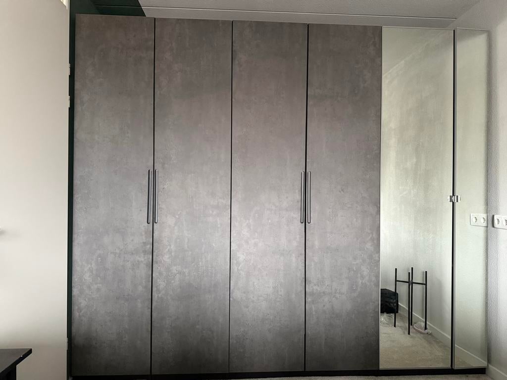 4 grijze deuren voor PAX kast 50x229 cm (excl. spiegeldeur), Ophalen, 200 cm of meer, 50 tot 100 cm, Zo goed als nieuw