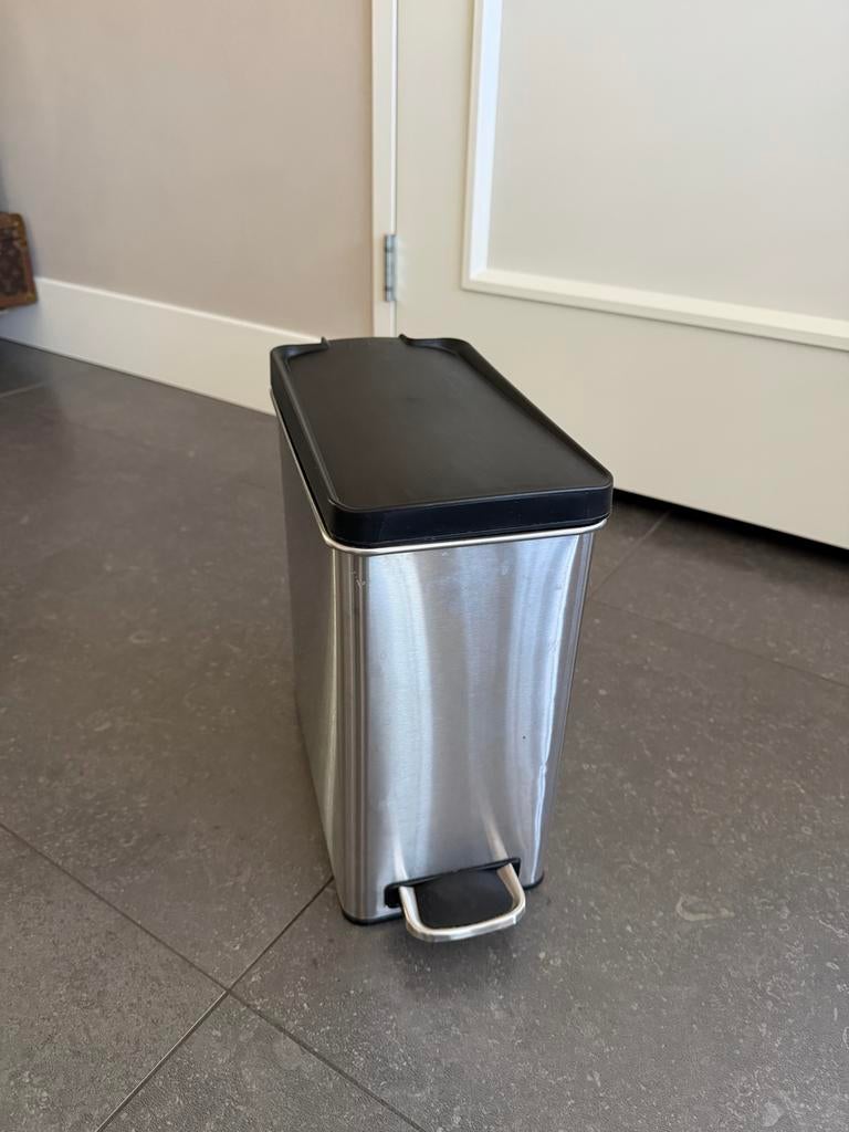 Simplehuman prullenbak - RVS met pedaal, Gebruikt, Met pedaal, 50 tot 75 cm, Ophalen of Verzenden