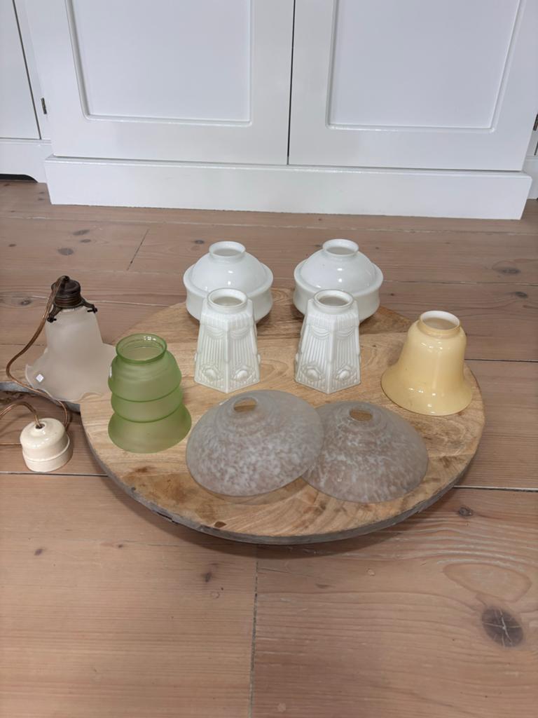 Diverse vintage lampenkappen, jaren 30, Ophalen of Verzenden, Gebruikt