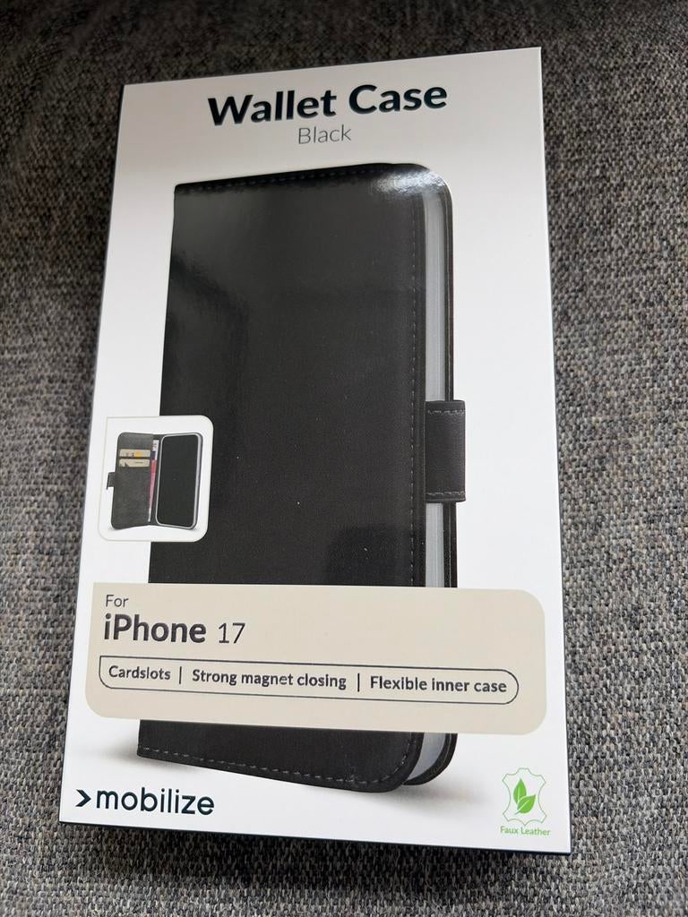 Nieuw iPhone 17 Wallet Case Zwart - Mobilize Faux Leather, Ophalen of Verzenden, Nieuw, Hoesje of Tasje