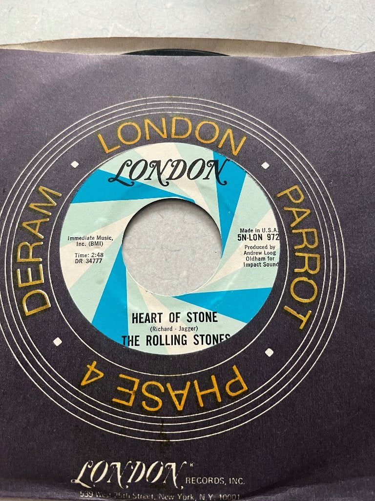 Rolling Stones Heart of stone U.S.A. single, 7 inch, Inclusief binnenhoes, Ophalen of Verzenden, Zo goed als nieuw
