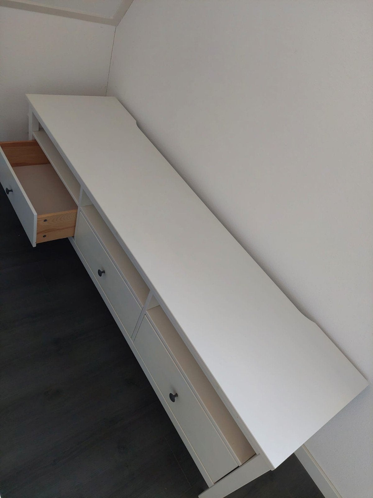 IKEA Hemnes TV-meubel wit met lades, Ophalen, Gebruikt, 100 tot 150 cm, Grenenhout