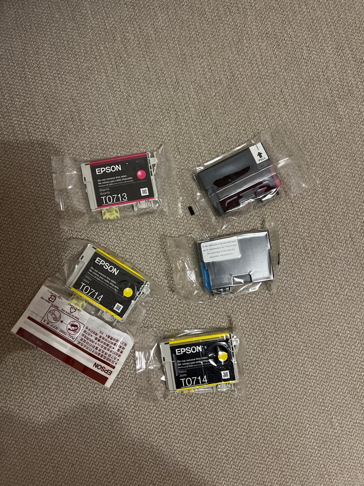 Epson T0713 T0714 Inktcartridges - Magenta & Geel, Computers en Software, Printerbenodigdheden, Ophalen, Nieuw, Cartridge