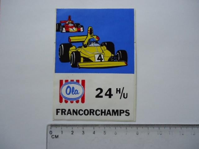 sticker oud F1 Formule 1 Francorchamps F-1 race Ola 24h, Verzenden, Zo goed als nieuw, Bedrijf of Vereniging