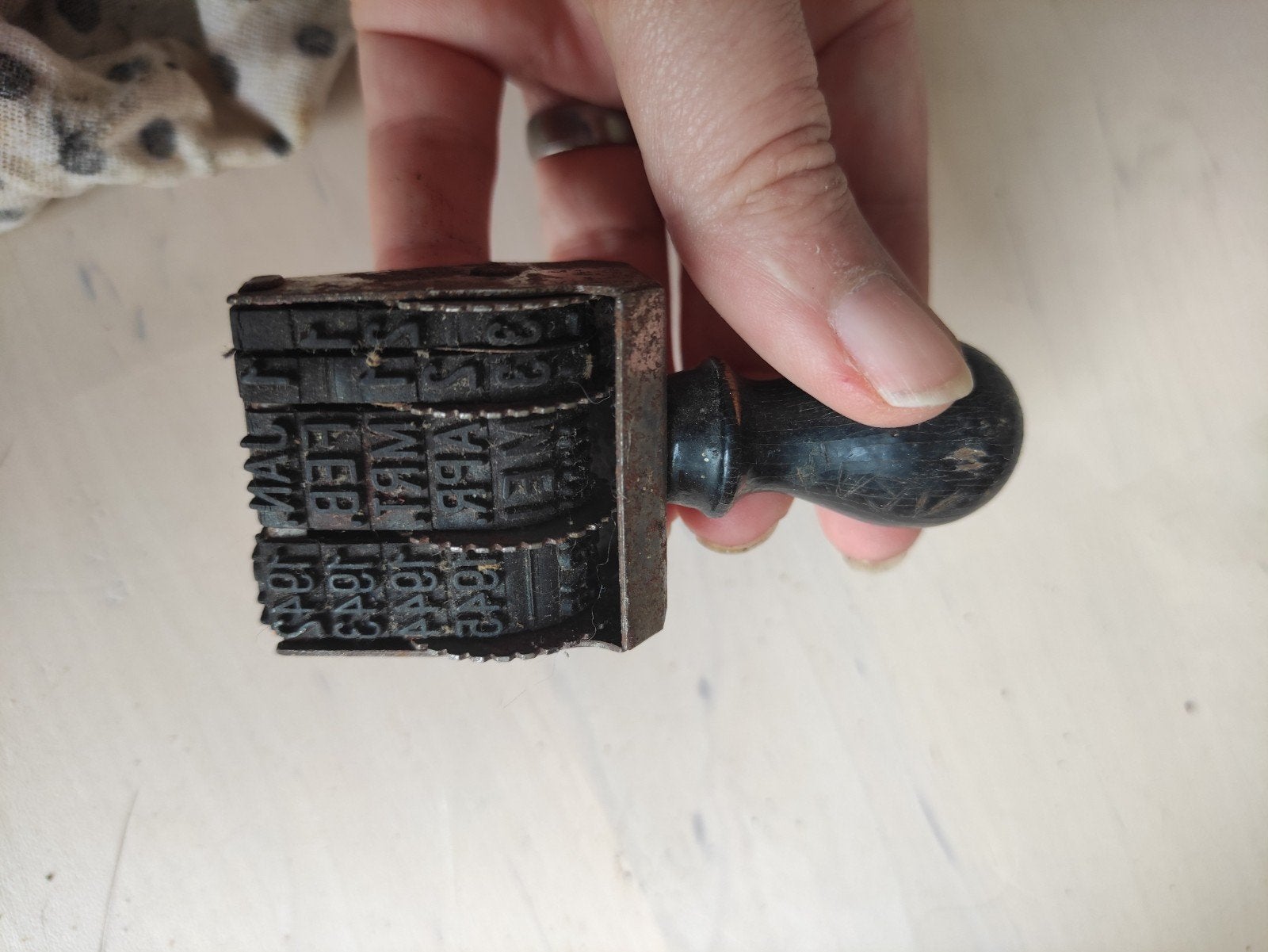Oude datumrolstempel., Ophalen of Verzenden