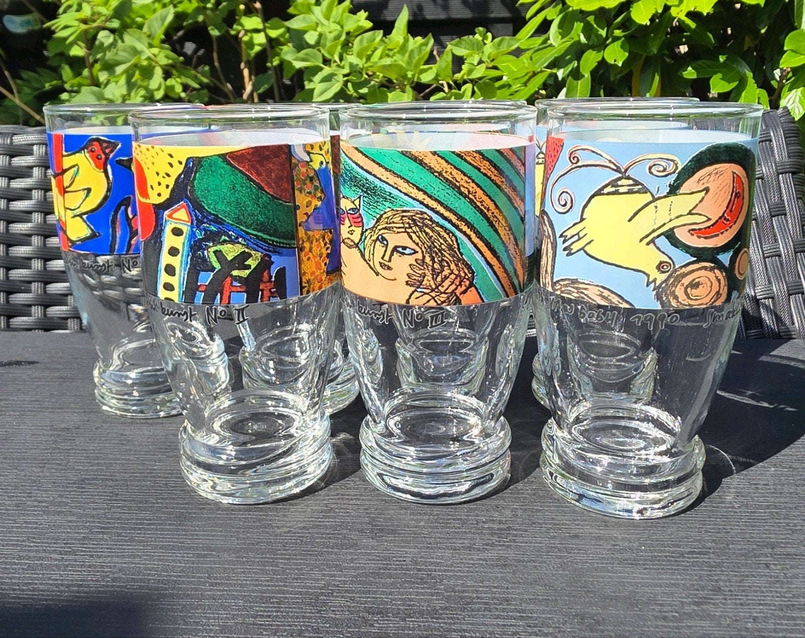 7 (long)drinkglas Corneille nrs I, II, III, IV dubbelen, Verzamelen, Glas en Borrelglaasjes, Ophalen of Verzenden, Overige typen