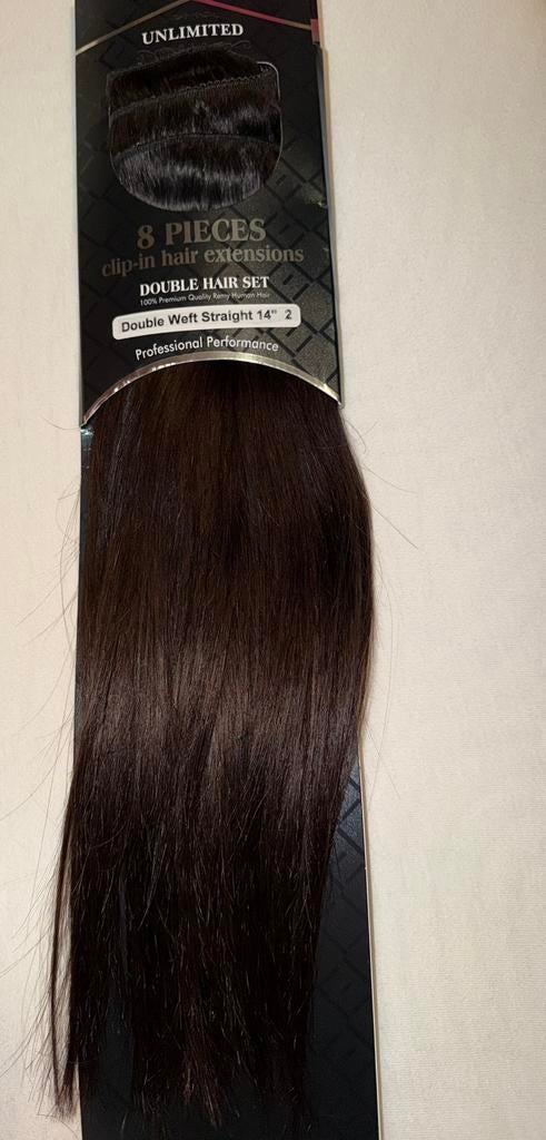 Clip-in Extensions 14 inch 100% Remy Human Hair, Ophalen, Nieuw, Pruik of Haarverlenging