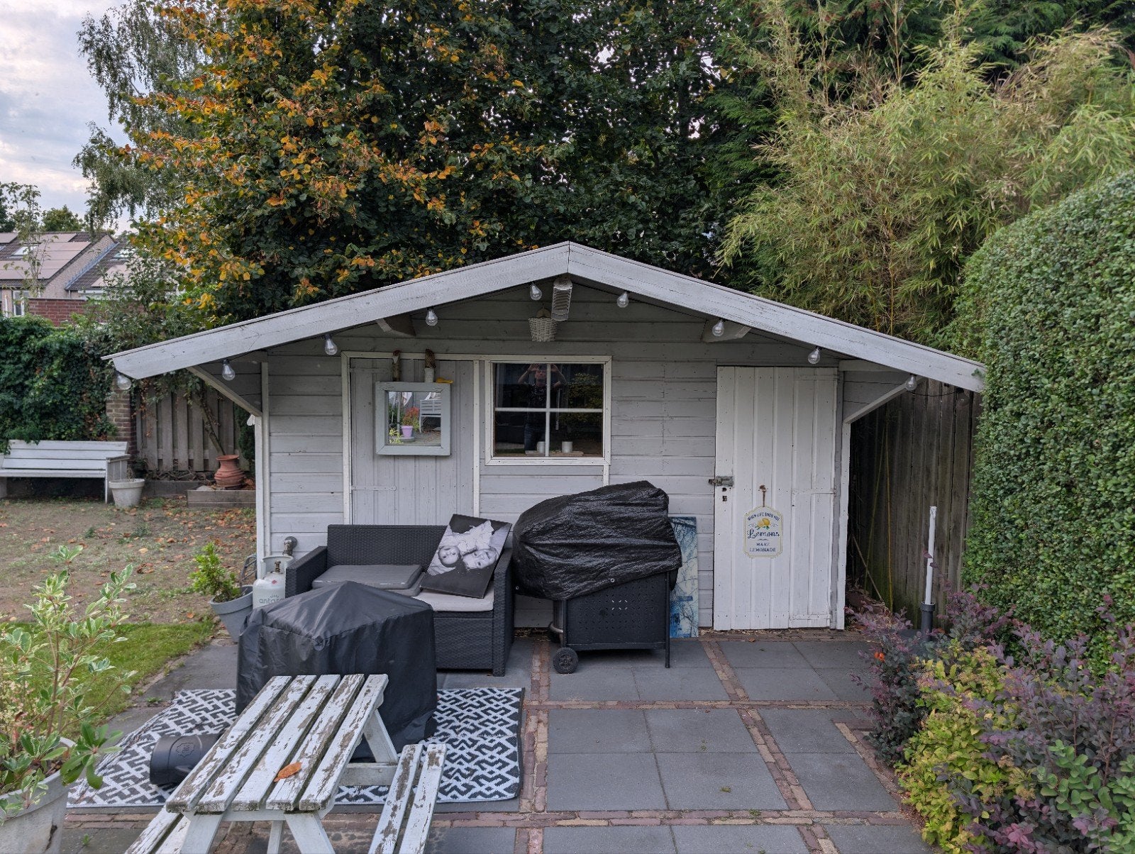 Houten Tuinhuis&Overkapping - Gebruikt - zelf demonteren, Tuin en Terras, Ophalen, 250 tot 500 cm, Schuur, 2 ramen