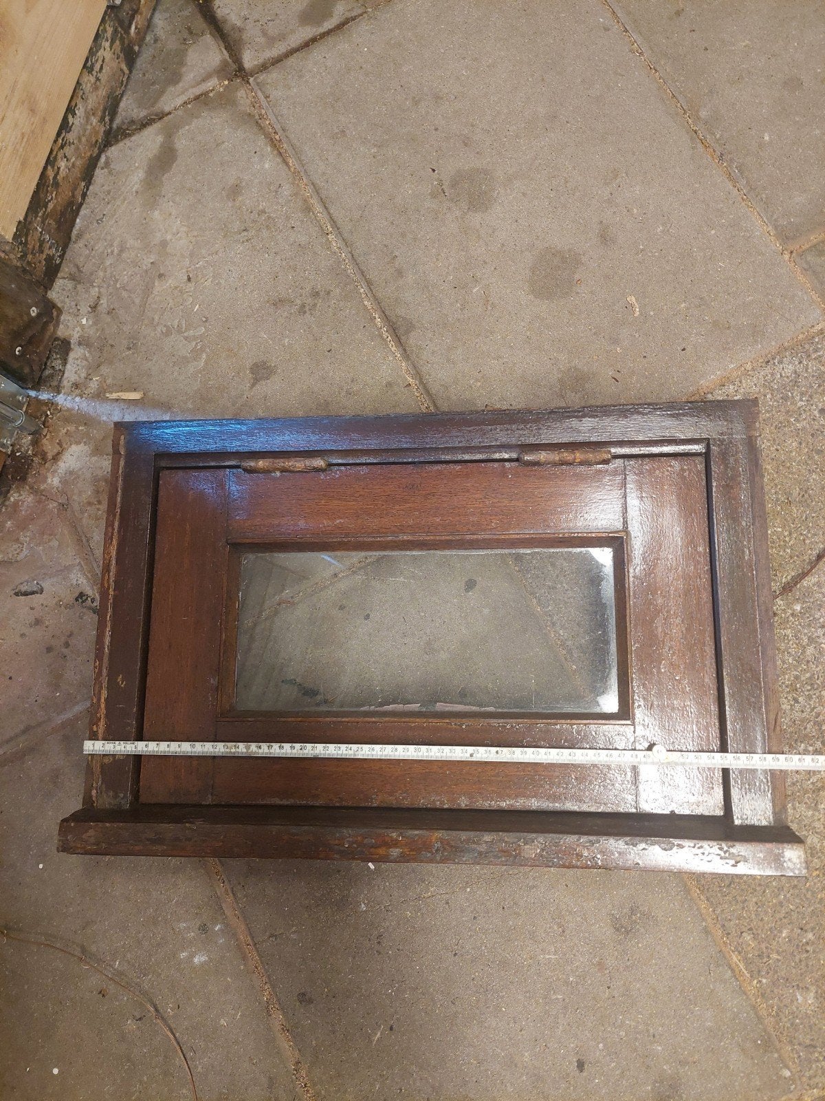 Gebruikt houten raamkozijn met glas, Ophalen, Gevelraam of Ruit, Gebruikt, Minder dan 80 cm
