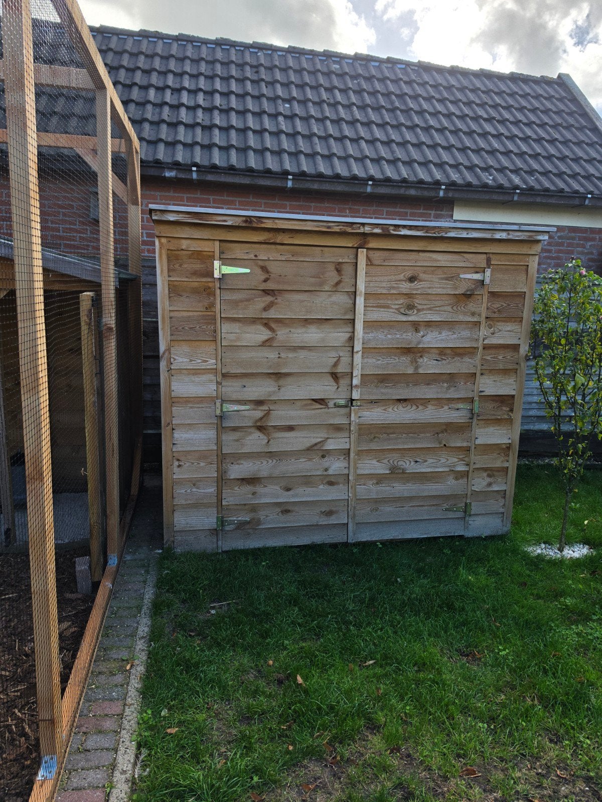 Houten berging voor tuin of opslag, Ophalen, Gebruikt, Hout, Fietsenberging