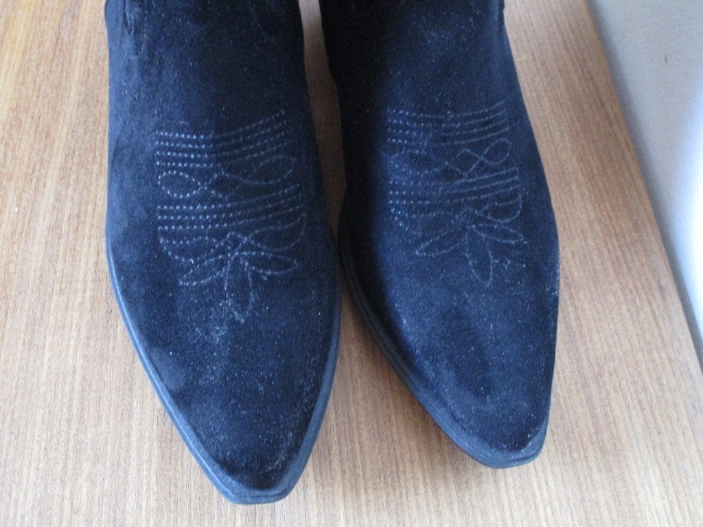 Nr.80: Laarzen cowboylaarsjes maat 38 zwart met stiksels, Zwart, Lage of Enkellaarzen, Nieuw, Ophalen of Verzenden