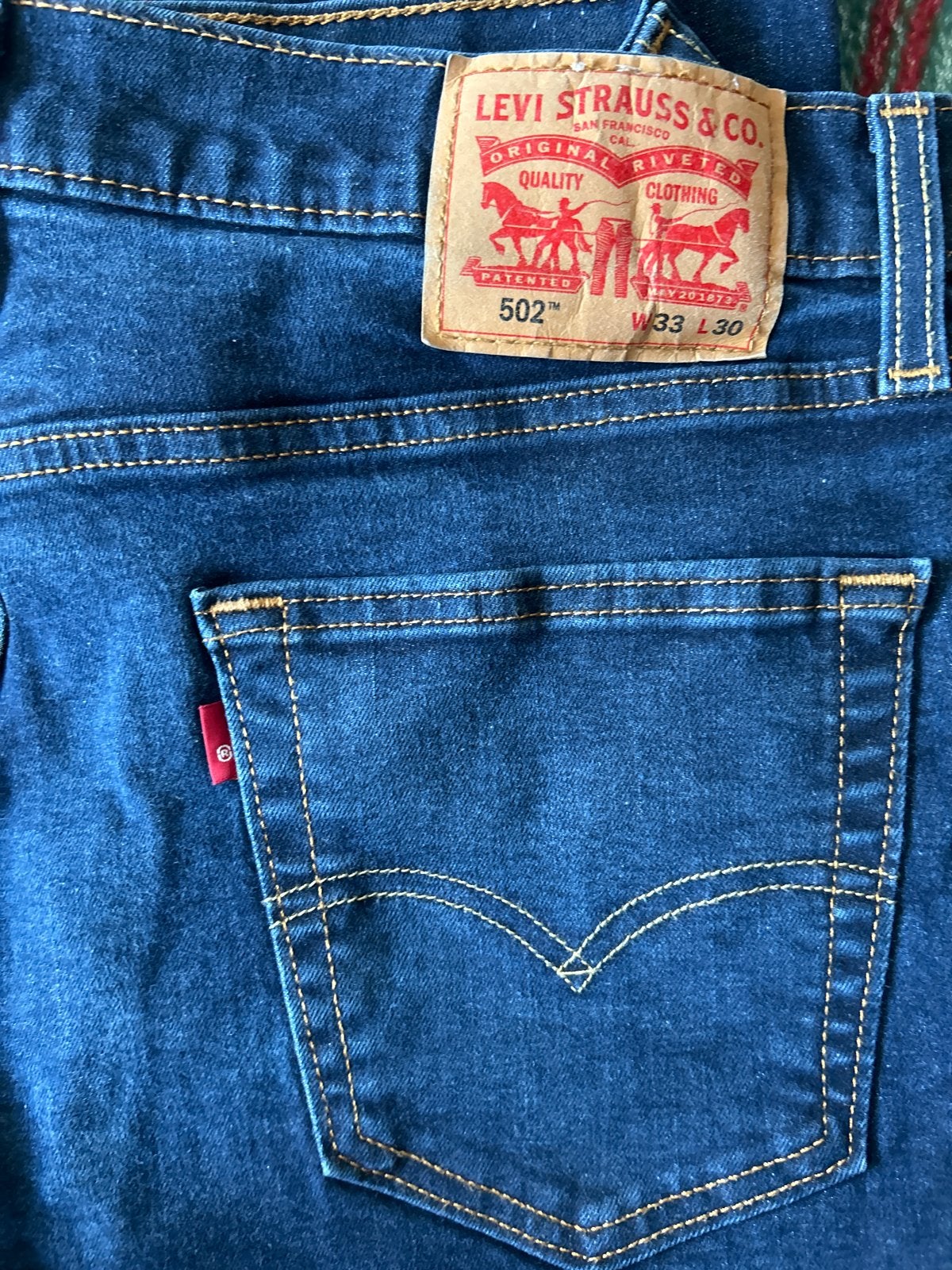 Levi's 502 Regular Taper Jeans - W33 L30, Ophalen of Verzenden, Gedragen, Blauw, W33 - W34 (confectie 48/50)