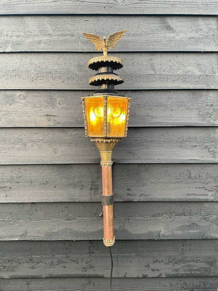 Koetslamp, Wandlamp, Ophalen of Verzenden, 50 tot 250 watt, IJzer