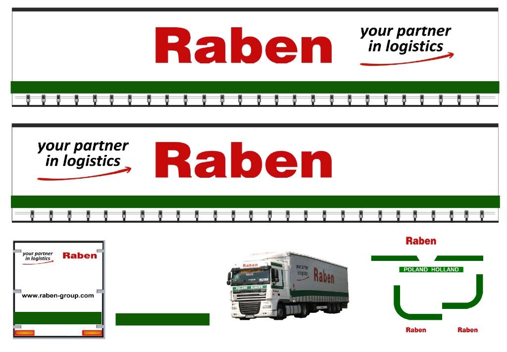Vrachtauto decal 1:50 Raben Logistics ( type 2 ), Verzenden, Nieuw, Bus of Vrachtwagen, Overige merken