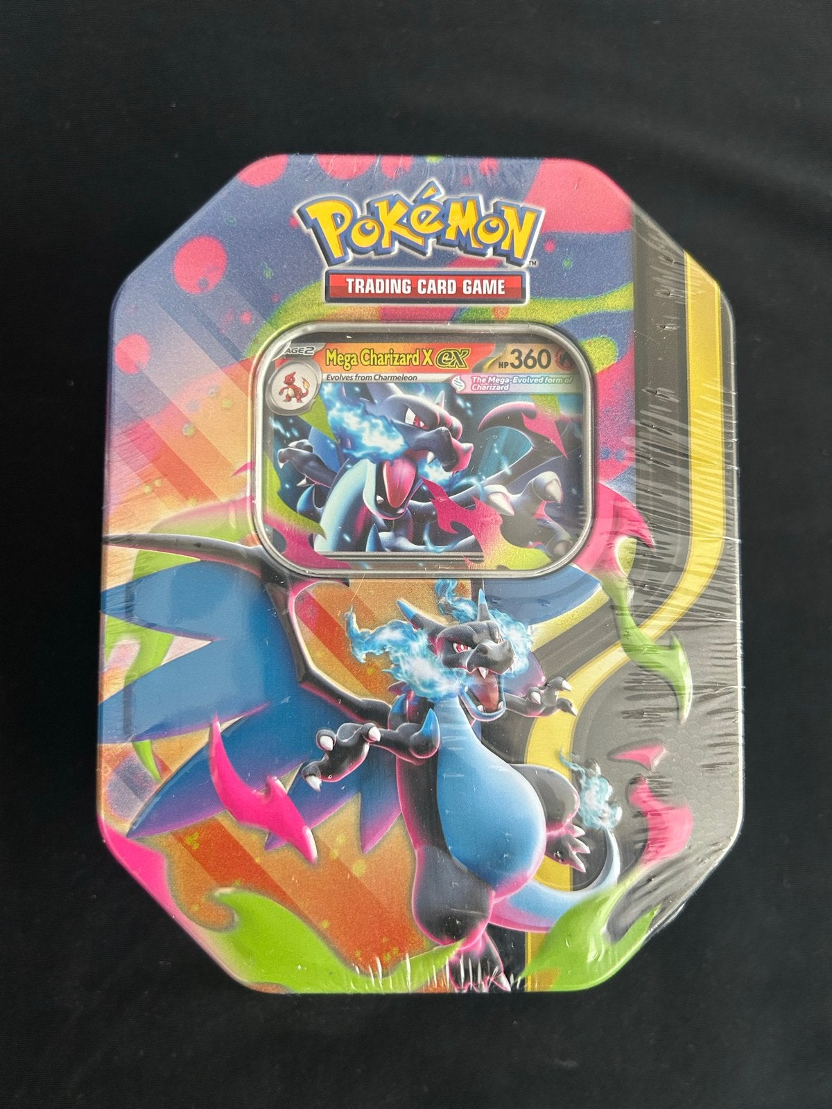 Mega Charizard X ex tin, Ophalen of Verzenden, Nieuw, Overige typen