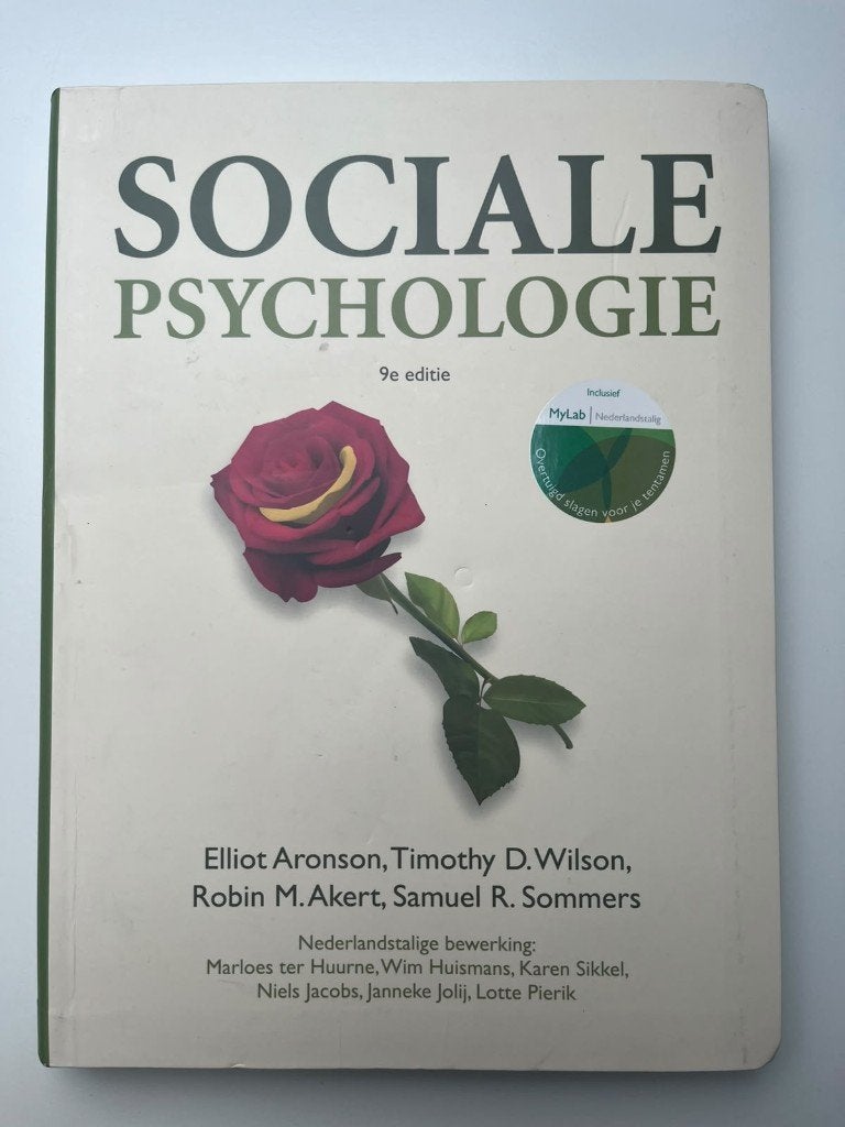 Sociale Psychologie - 9e editie - Aronson e.a., Gelezen, Elliot AronsonTimothy D. Wilson Samuel R. SommersRobin M. Akert, Gamma