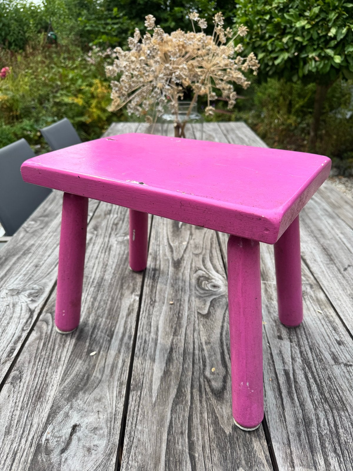 Roze krukje 38x27x32 cm - Ideaal voor kinderen of decoratie, Ophalen, Gebruikt, Hout