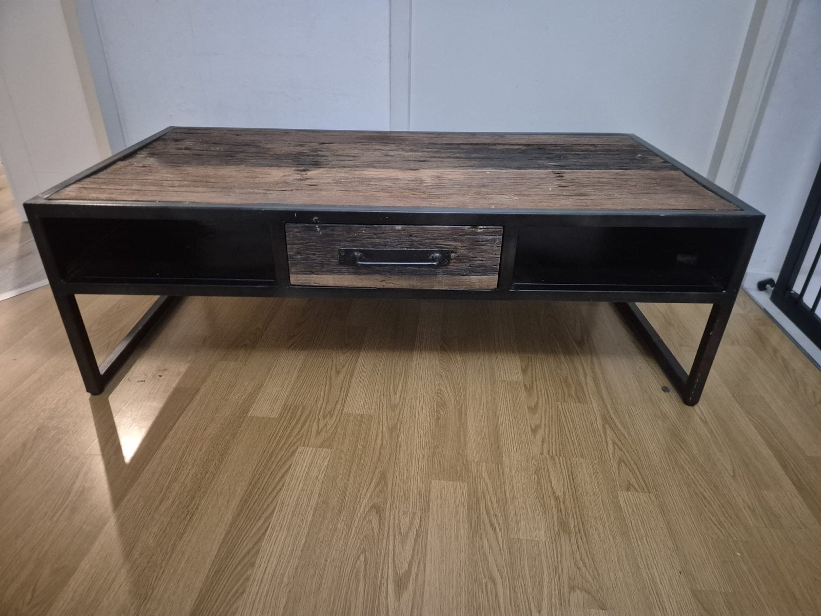 Industriële meubel set: Salontafel + TV-kast, Ophalen, Gebruikt, Overige houtsoorten, 100 tot 150 cm
