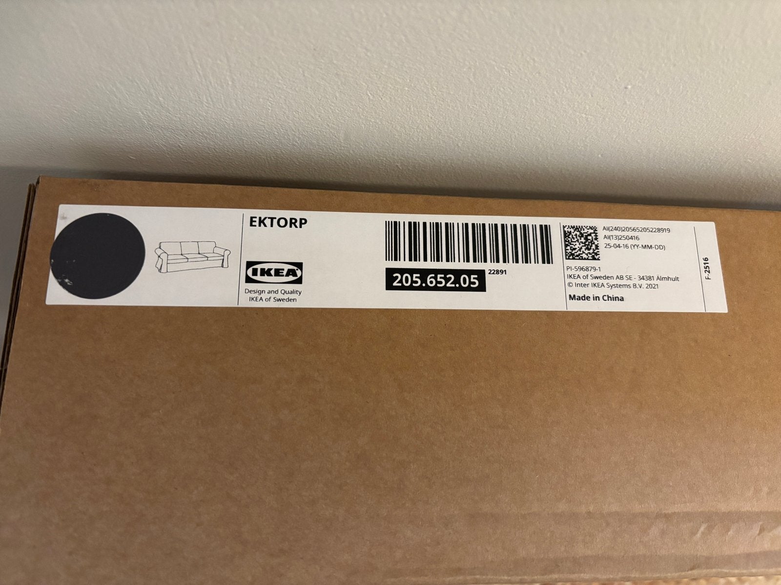 Nieuwe IKEA Ektorp 3-zitsbank hoes Hakebo donkergrijs, Huis en Inrichting, 75 tot 100 cm, Ophalen of Verzenden, Rechte bank, Stof