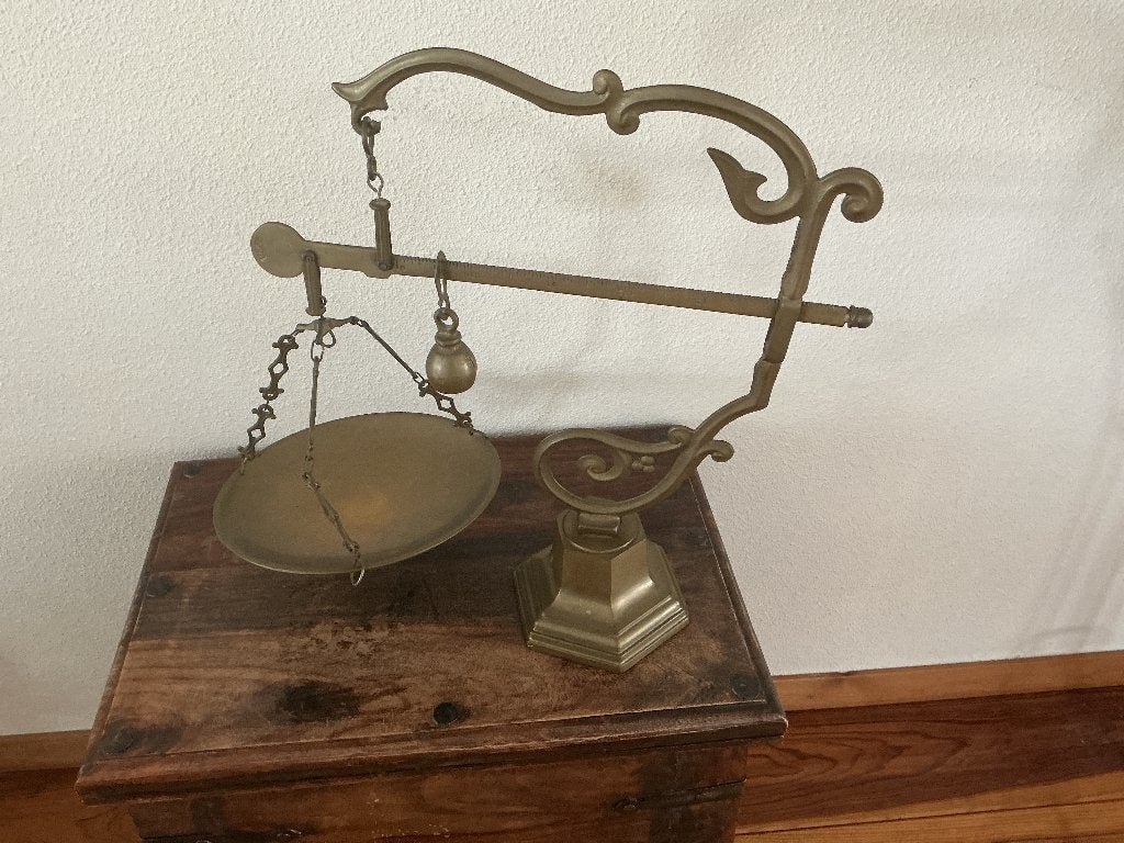 Koperen Antieke weegschaal, Ophalen, Koper
